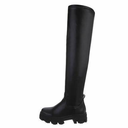 Damen Overknee-Stiefel - blackpu - 12 Paar