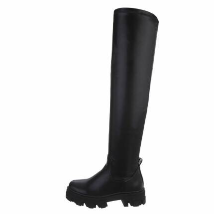 Damen Overknee-Stiefel - blackpu Gr. 39