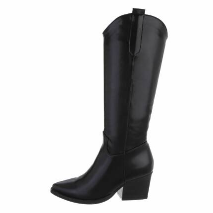 Damen Western- & Bikerboots - blackpu Gr. 38