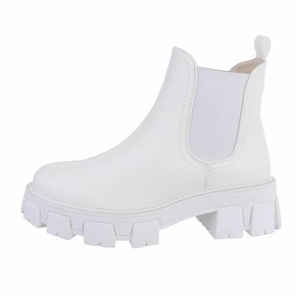 Damen Chelsea Boots - whitepu Gr. 40