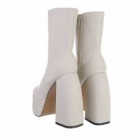 Damen High-Heel Stiefeletten - beige