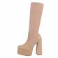 Damen High-Heel Stiefel - beige