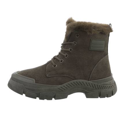 Damen Schnrstiefeletten - armygreen Gr. 37