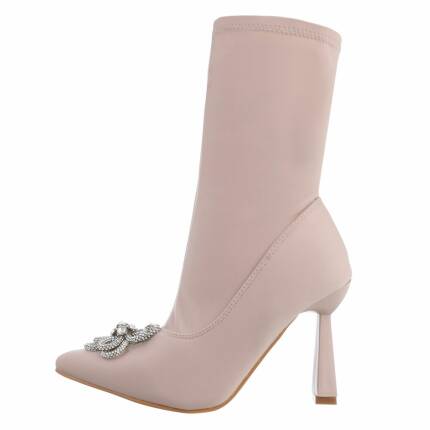 Damen High-Heel Stiefeletten - nude