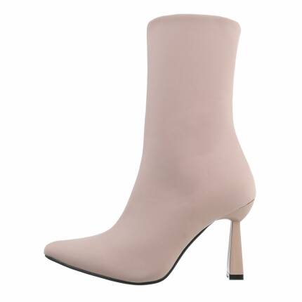 Damen High-Heel Stiefeletten - nude