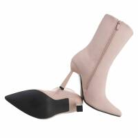 Damen High-Heel Stiefeletten - nude