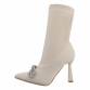 Damen High-Heel Stiefeletten - beige Gr. 40