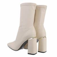 Damen High-Heel Stiefeletten - beige