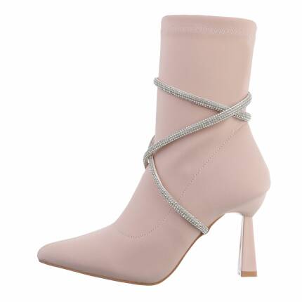 Damen High-Heel Stiefeletten - nude