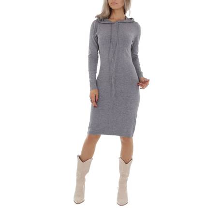 Damen Stretchkleid von GLO STORY Gr. L/XL - grey