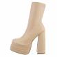 Damen High-Heel Stiefeletten - beige Gr. 39