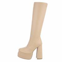 Damen High-Heel Stiefel - beige