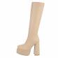 Damen High-Heel Stiefel - beige Gr. 38