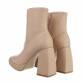 Damen High-Heel Stiefeletten - nude