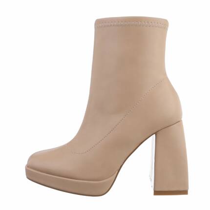 Damen High-Heel Stiefeletten - nude Gr. 37