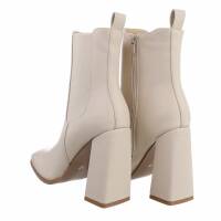 Damen High-Heel Stiefeletten - beige