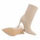 Damen High-Heel Stiefeletten - beige