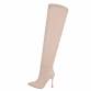 Damen Overknee-Stiefel - nude Gr. 37