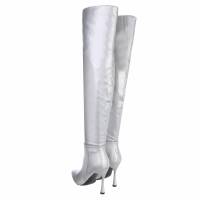 Damen Overknee-Stiefel - silver