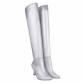 Damen Overknee-Stiefel - silver