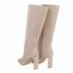 Damen High-Heel Stiefel - beige