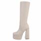 Damen High-Heel Stiefel - beige Gr. 40