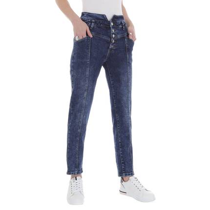 Damen High Waist Jeans von DENIM LIFE Gr. S/36 - blue
