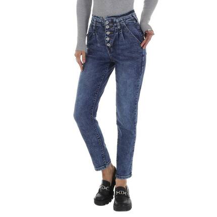 Damen High Waist Jeans von DENIM LIFE Gr. M/38 - blue