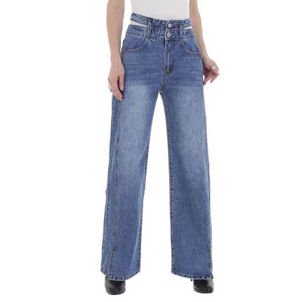 Damen High Waist Jeans von Laulia Gr. L/40 - blue