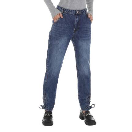 Damen High Waist Jeans von Laulia Gr. L/40 - blue