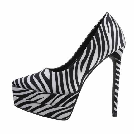 Damen High-Heel Pumps - zebra Gr. 38