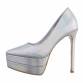 Damen High-Heel Pumps - silver Gr. 37