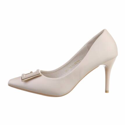 Damen High-Heel Pumps - beige Gr. 37