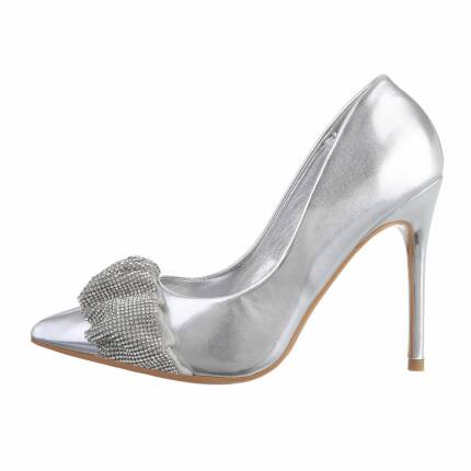 Damen High-Heel Pumps - silver Gr. 37