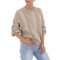 Damen Strickpullover von White ICY Gr. One Size - beige