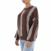 Damen Strickpullover von White ICY Gr. One Size - coffee