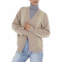 Damen Strickjacke von White ICY Gr. One Size - beige