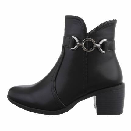 Damen High-Heel Stiefeletten - blackpu Gr. 38