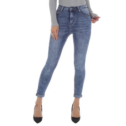 Damen High Waist Jeans von DENIM LIFE Gr. XS/34 - blue