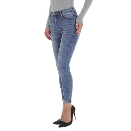 Damen High Waist Jeans von DENIM LIFE Gr. XS/34 - blue