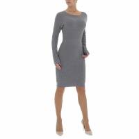 Damen Stretchkleid von GLO STORY Gr. L/XL - grey