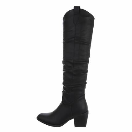 Damen Overknee-Stiefel - black Gr. 37