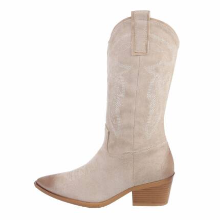 Damen Western- & Bikerboots - beige