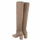 Damen Overknee-Stiefel - cream