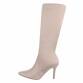 Damen High-Heel Stiefel - beige