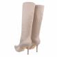 Damen High-Heel Stiefel - beige