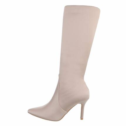 Damen High-Heel Stiefel - beige Gr. 36