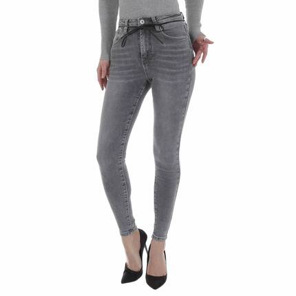 Damen High Waist Jeans von Laulia Gr. S/36 - grey