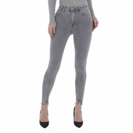 Damen High Waist Jeans von Laulia Gr. S/36 - grey