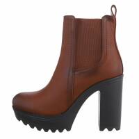 Damen High-Heel Stiefeletten - camel